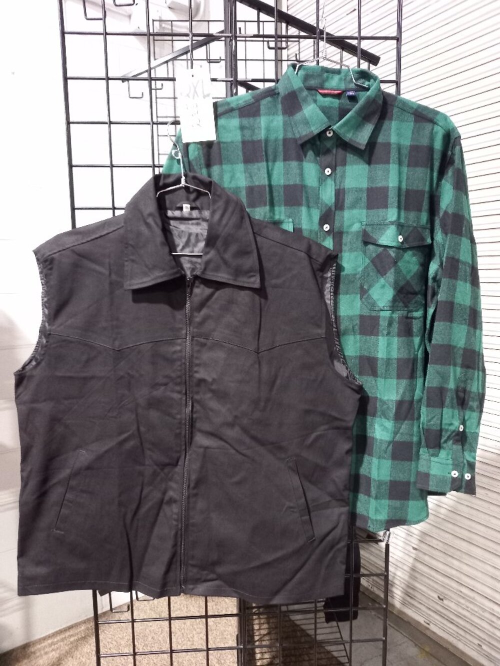Lined Canvas Vest + Long Sleeve Flannel | 2XL